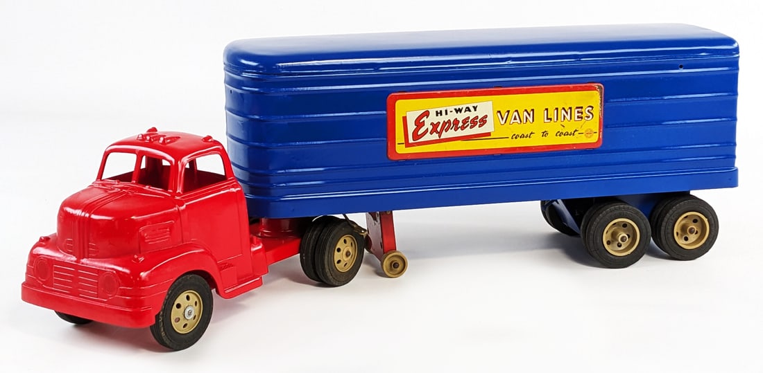 Restored Marx Hi-Way Express Van Lines Truck & Trailer (1 of 11)