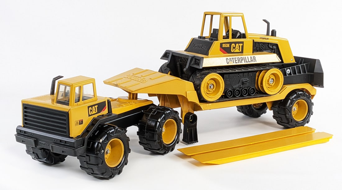 Custom Mighty Tonka Truck w/ Trailer & Bulldozer (1 of 15)