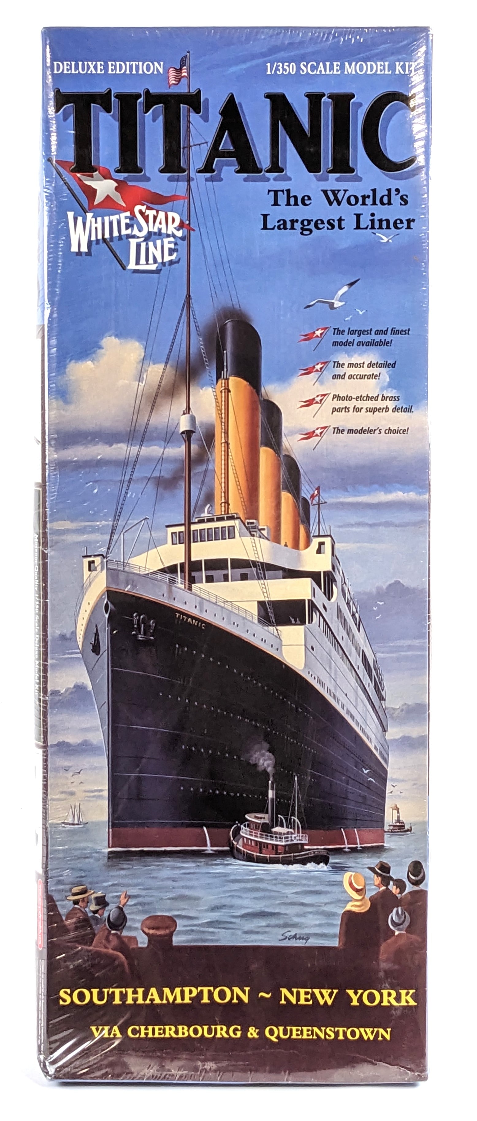 Minicraft 1/350 Titanic Model Kit Deluxe Edition - Sealed Box: Minicraft Models 1/350 Scale Titanic "The World's Largest Liner" deluxe edition model kit. The kit is sealed in the original box.
