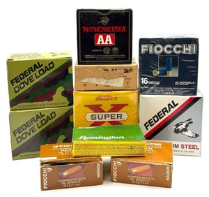 (10) Western, Federal, Winchester, & Fiocchi .12, 16 & 10 Ga Shotgun Ammo in Boxes