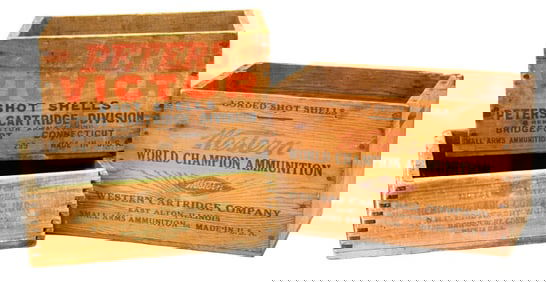 Peters Victor, Western Xpert & Remington Wooden Ammo Boxes