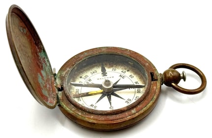 WW II US Military Waltham Brass Compass