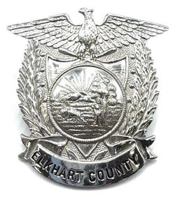 Obsolete Elkhart County Indiana Sheriff's Hat Badge