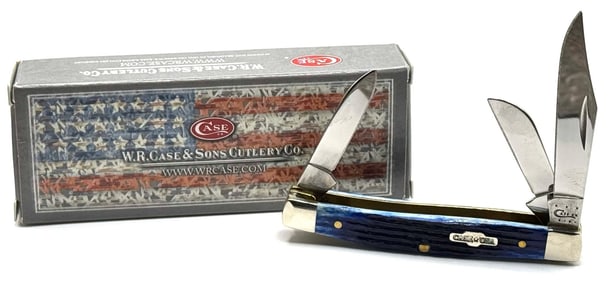 2014 Case XX Jigged Blue Bone Rogers Medium Stockman Knife 6344 SS