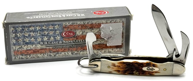 2014 Case XX Amber Bone Jr. Scout Knife 64090R SS