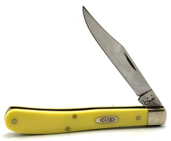 2014 Case XX Smooth Yellow Synthetic Slimline Trapper Knife 31048 CV