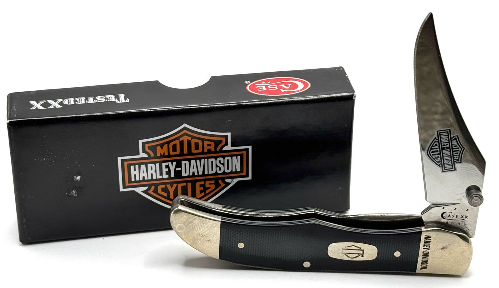 2014 Case XX Harley-Davidson Trapper Knife 10254 SS: 2014 Case XX Harley-Davidson Trapper Knife 10254 SS with Box.? Measures 4in long when closed.