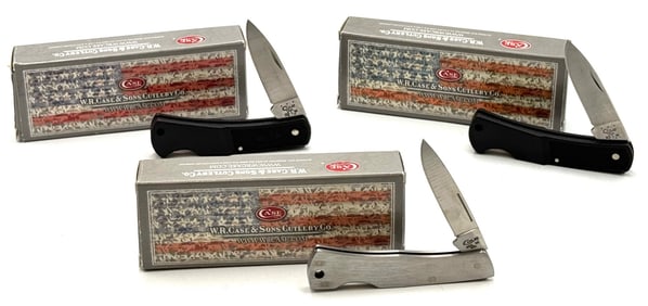 (3) 2013-2015 Case XX Lockback Knives with Boxes