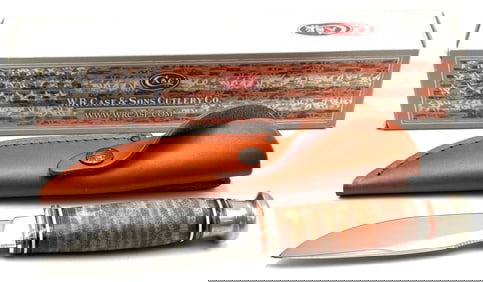 2015 Case XX Leather Hunter Mushroom Cap Fixed 4in Drop Point Blade Knife with Sheath 375-4 SS