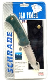 Schrade Old Timer 1430T Gut Hook Hunting Fixed Blade Knife in Original Package NOS