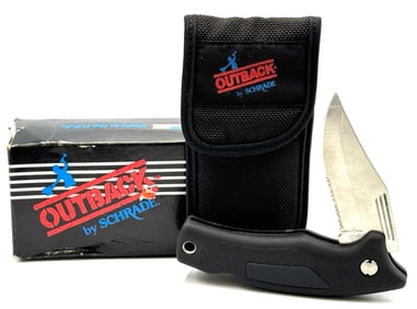 Schrade USA SG7S Outback Serrated Knife in Box NOS