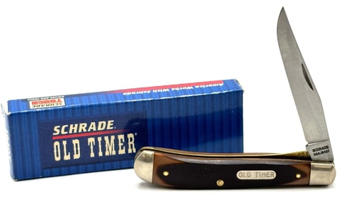 Schrade USA Old Timer 194OT Gunstock Trapper Lockblade NIB