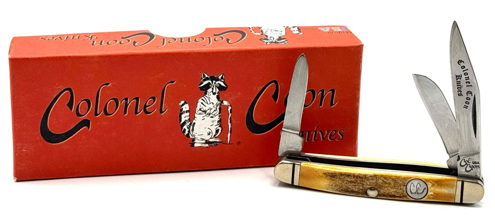 Colonel Coon Stockman 3-Blade Pocket Knife: Colonel Coon Stockman 3-Blade Pocket Knife? with Box, measures 2.75in long when closed (CCGS33)