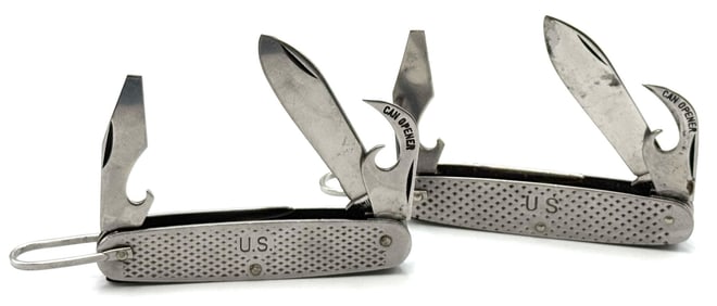 1966 & 1975 Camillus U.S. Folding Multi-Use Knives