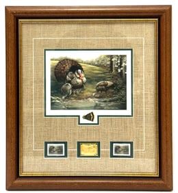 National Wild Turkey Federation Framed 2005 Stamp Print Presidential Edition