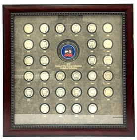 National Wild Turkey Federation Framed 30 Medallion Coin Collection 1976-2005
