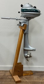 1946 Evinrude Sportsman 2hp Outboard Motor with Wood Stand