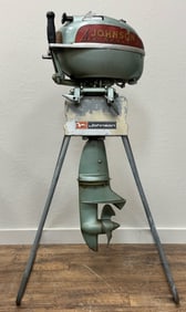 1950's Johnson Motors TN-26 5hp Outboard Motor with Johnson Stand
