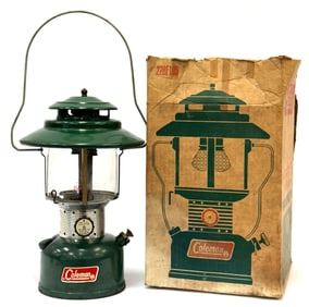 Coleman Model 228F195 Two-Mantle Green Lantern with Box