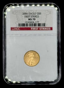2006 U.S. Eagle Liberty $5 1/10oz Fine Gold Coin NGC MS 70