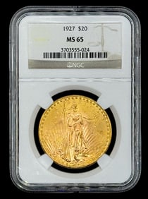 1927 U.S. $20 Gaudens Gold Coin NGC MS 65