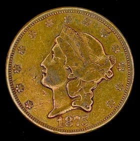 1875-CC U.S. Double Eagle $20 Gold Piece