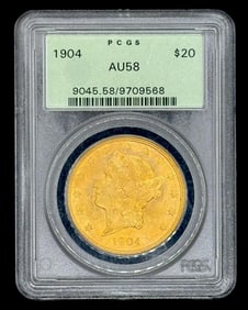 1904 $20 Liberty Head Gold Double Eagle PCGS AU-58