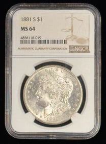 1881-S U.S. Mogan Silver Dollar NGC MS 64