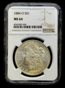 1884-O U.S. Morgan Silver Dollar NGC MS 64