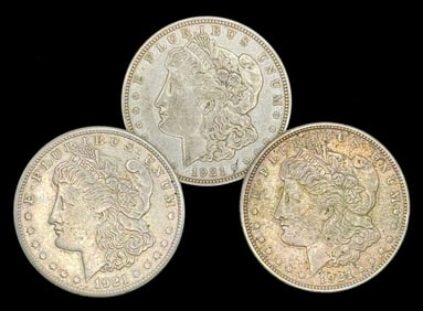 (3) 1921 U.S. Morgan Silver Dollars