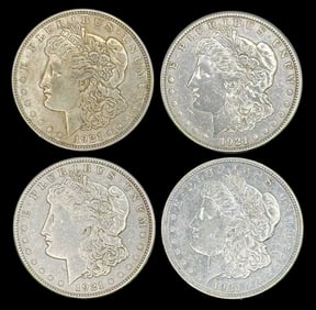 (4) 1921 U.S. Morgan Silver Dollars