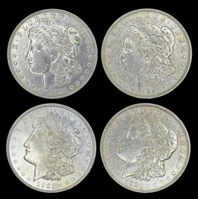 (4) 1921 U.S. Morgan Silver Dollars