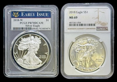 2018 & 2018-W American Silver Eagle Dollars
