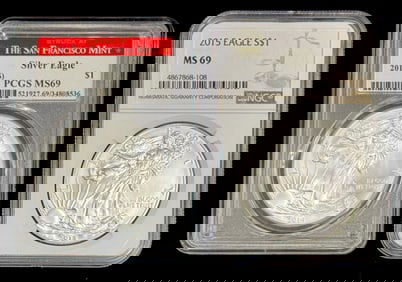 2014 & 2015 American Silver Eagle Dollars