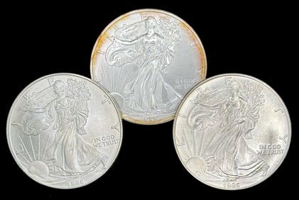 (3) U.S. American Silver Eagle Dollars