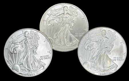 (3) U.S. American Silver Eagle Dollars