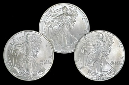 (3) U.S. American Silver Eagle Dollars