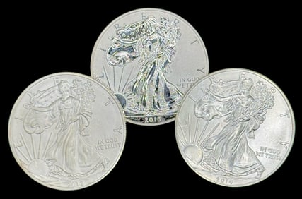 (3) U.S. American Silver Eagle Dollars
