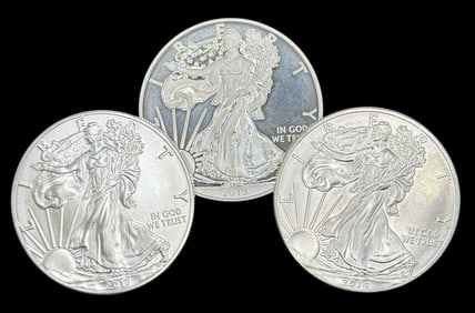 (3) U.S. American Silver Eagle Dollars