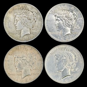 (4) 1924 U.S. Silver Peace Dollars