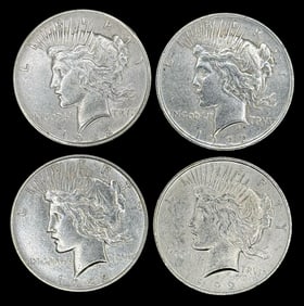 (4) 1922 U.S. Silver Peace Dollars