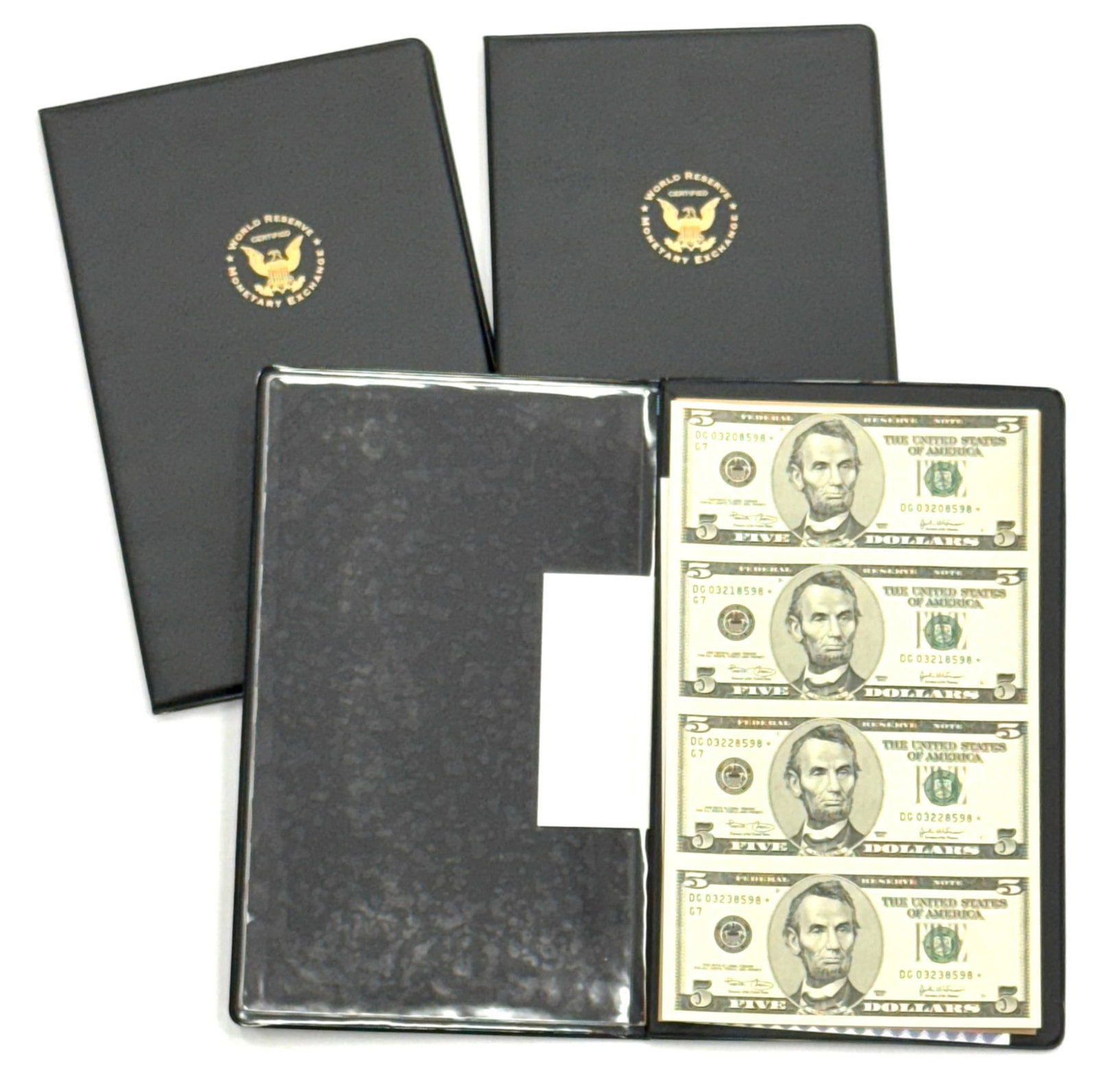 (3) 2003 $5 Federal Reserve Note Sequential Uncut Sheets: (3) 2003 $5 Federal Reserve Note Sequential Uncut Sheets.? These sequential uncut sheets all include 4 $5.00 Federal Reserve Notes and come in protective billfold.? Total FV $60.00
