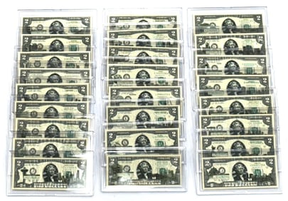 (25) $2 U.S. Federal Reserve Customized Statehood Bank Notes