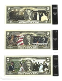 (3) $2 U.S. Federal Reserve John F. Kennedy Bank Notes