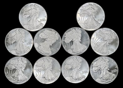 (10) Walking Liberty .999 Silver One Ounce Rounds