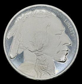 5 Troy Ounces .999 Fine Silver U.S. Buffalo Nickel Round