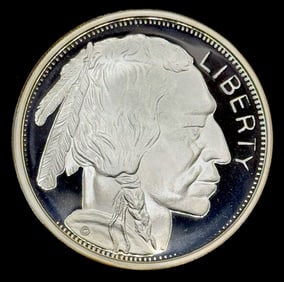 2 Troy Ounces .999 Fine Silver U.S. Buffalo Nickel Round