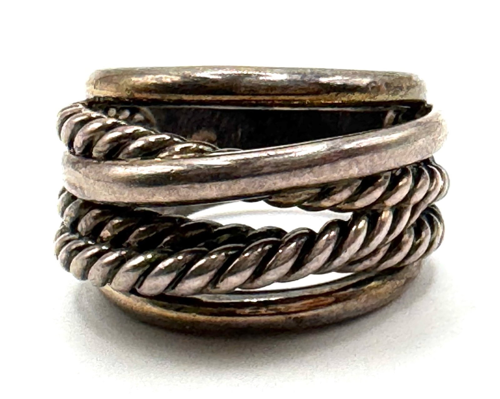David Yurman Sterling Crossover Ring: David Yurman Sterling Crossover Ring Size 6.? This unique ring is stamped D.Y. 925 and has a total weight of 13.51g