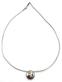 TIFFANY & CO. 18K & Sterling Sapphire Tourmaline Peridot Pendant with Sterling Chain