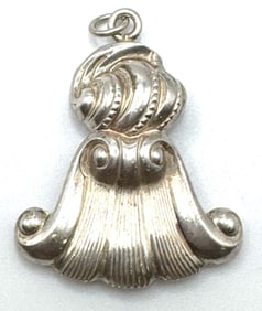 Vtg. Wallace Sterling Silver Fanned Scroll Pendant